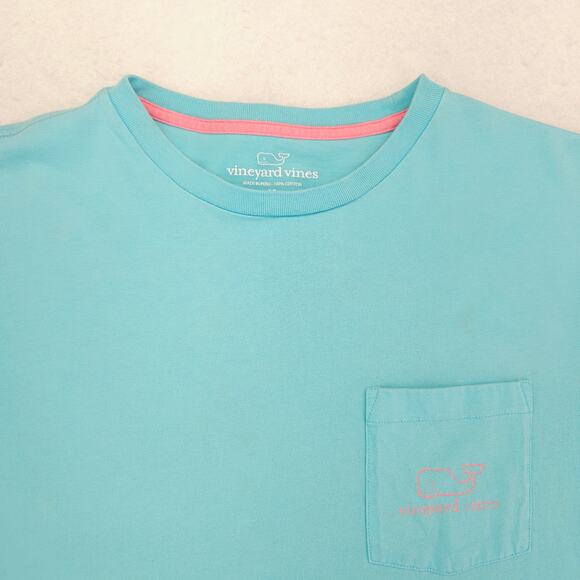 Vineyard Vines Short Sleeve Crew Neck Pocketed T-Shirt Mens Size M Light Blue - Picture 1 of 9